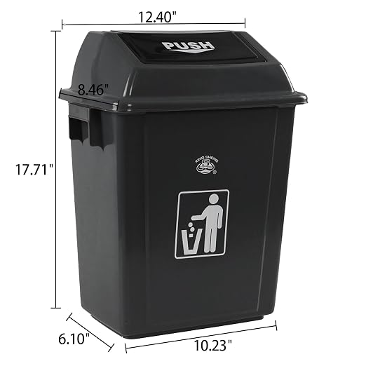 4 Pack Plastic Swing Lid Trash Can, 6 Gallon Trash Cans - Image 2