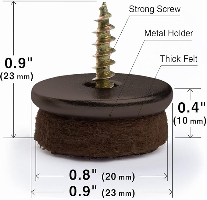 Screw-On Felt Furniture Pads X-Protector 24 PCS - Image 4