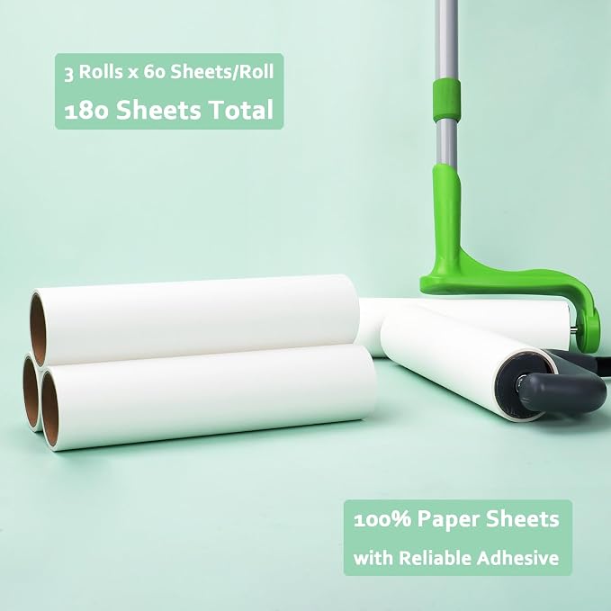 Large Lint Roller Refills 10 inch Wide Ultra Sticky Mega Roller Refills - Image 3
