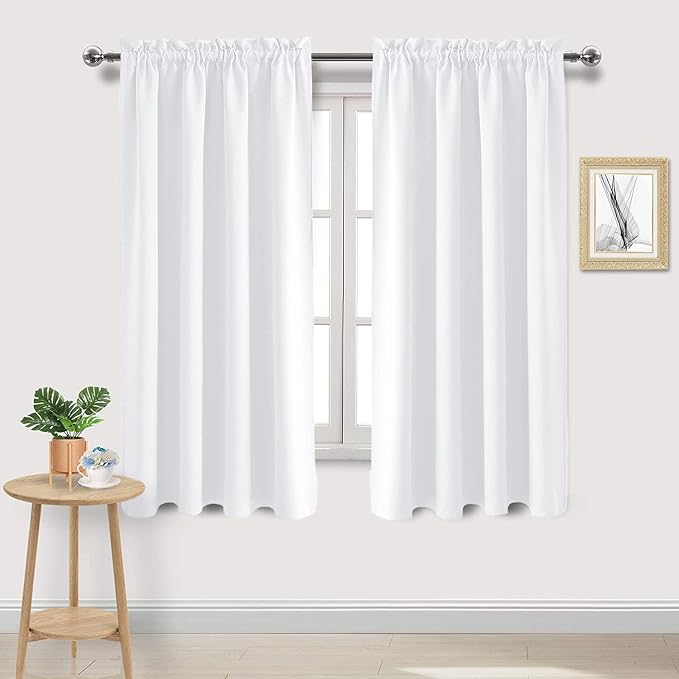 DWCN White Curtains for Living Room Thermal Insulated, 50% Light Blocking by DWCN