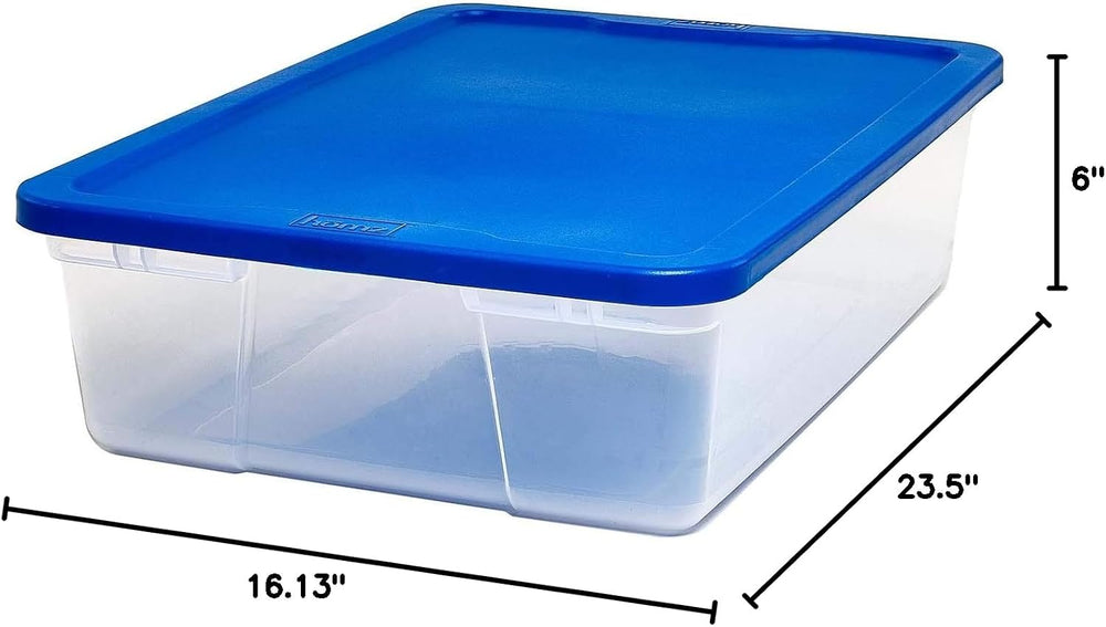 HOMZ Snaplock, Small Clear Plastic Storage Organizer Bins with Lids, 2 Pack