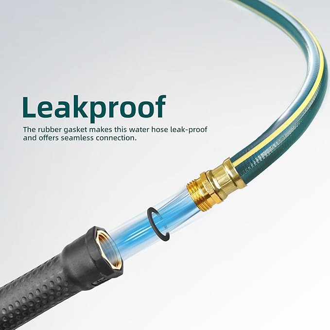 Solution4Patio Long Green Garden Hose 3/4 in. x 50 ft. -Kink Free, No Leaking - Image 4