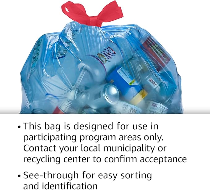 Amazon Basics Blue Recycling Trash Bags, 13 Gallon - Image 6
