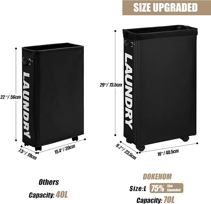 DOKEHOM 29-Inches Enlarged Slim Laundry Basket - Image 3