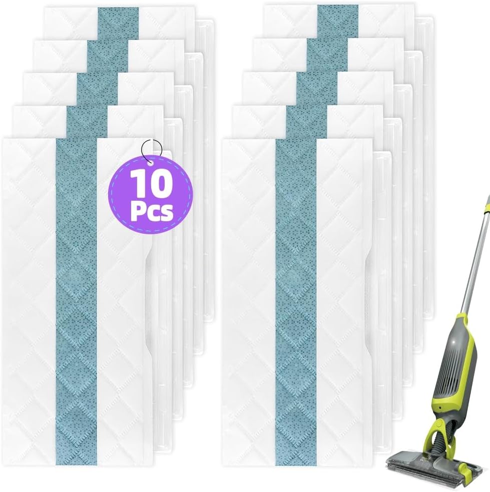 10-Pack Disposable mop Replacement Pad, Suitable for Shark Vacmop Pro VM252, VM200, VM190, VM250, VM251, VM200C, VM252C, QM250, VC205 Vacuum Cleaner mop Replacement Pad