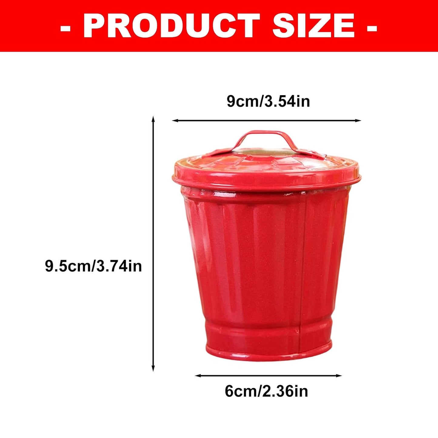 Innovative Iron Themed Trash Bin Household Rubbish Container Small Wastebasket Decorative Iron Trash Can
