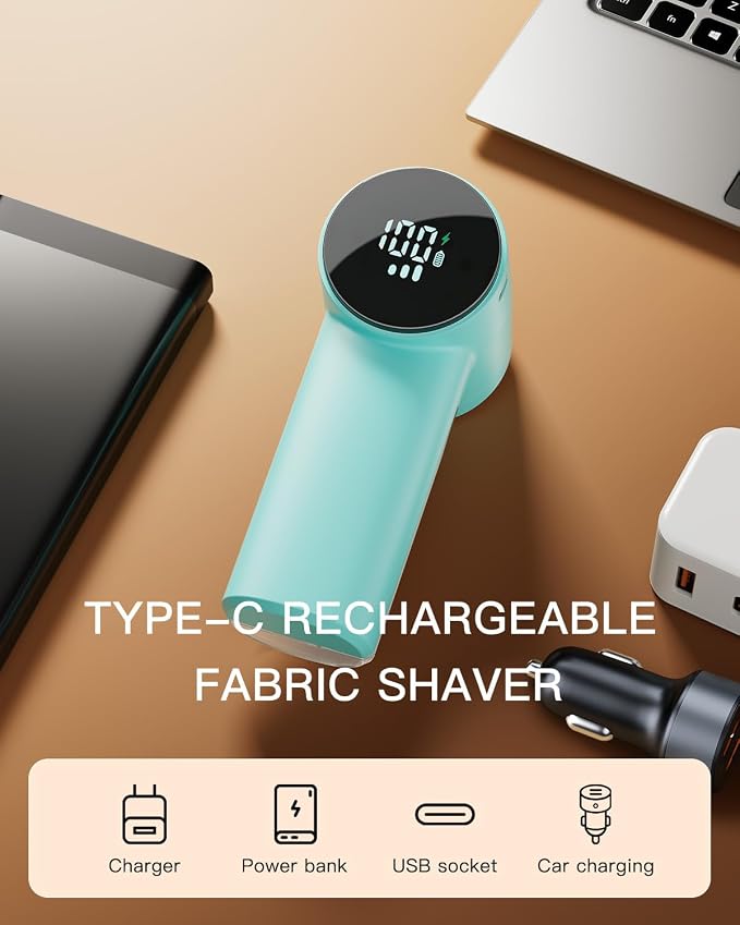 Electric Lint Remover and Fabric Shaver, Rechargeable Clothes Shaver - Image 7