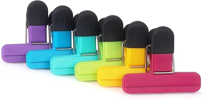 Tamaki 6 Pack Bag Clips, Food Clips, Chip Bag Clip Plastic Heavy Duty Seal Grip by Tamaki