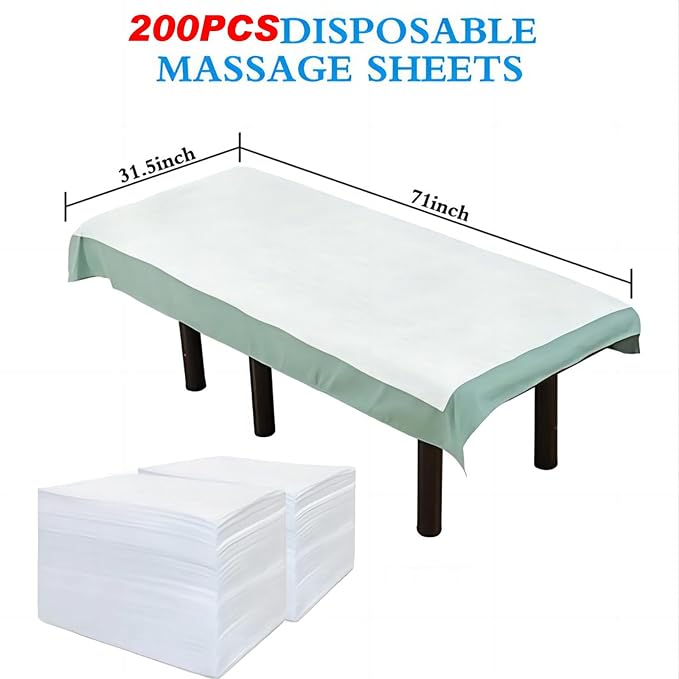200Pcs Disposable Massage Table Sheets 31.5" x 71" Non-Woven Fabric Bed Covers - Image 2