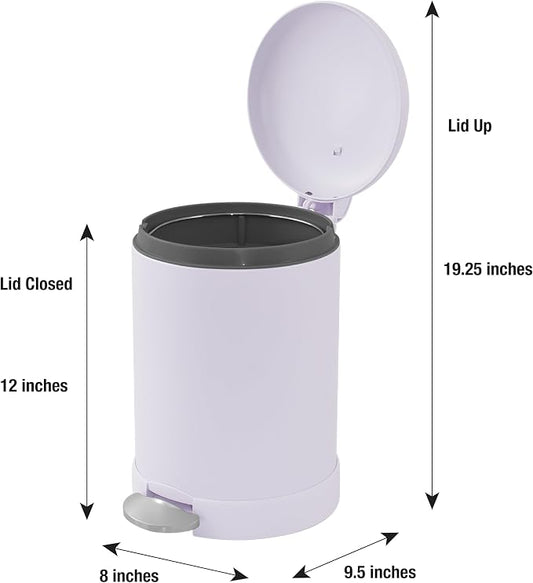 Glad Small Trash Can, 1.2 Gallon | Round Stainless Steel Garbage Bin - Image 2