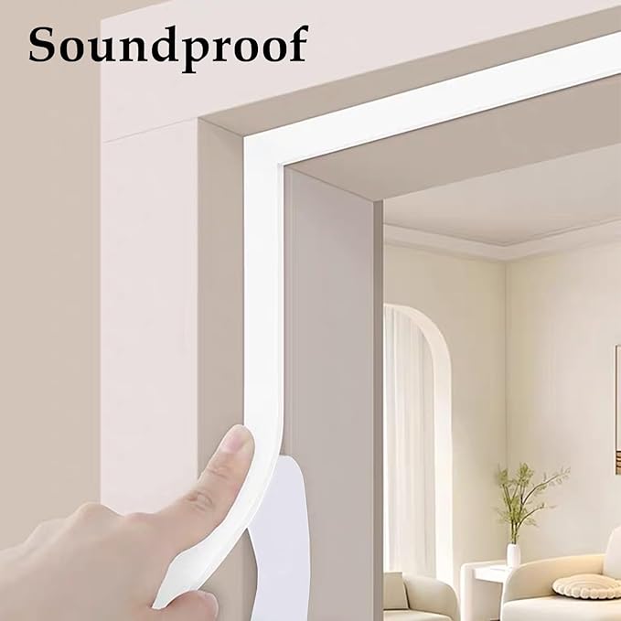 Weather Stripping Door Seal White, Self Adhesive Foam Tape High Density Foam - Image 5