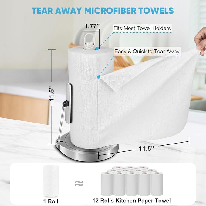 AIDEA Microfiber Cleaning Cloth Roll White, Microfiber Towels - Image 3