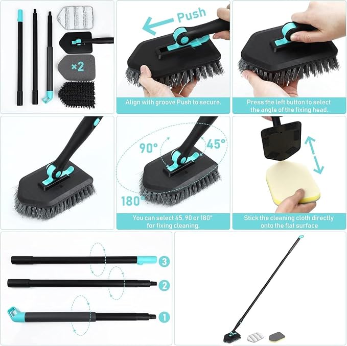 Cleaning Brush for Bathroom Kitchen Bathtube Toilet All Purpose Sponge Brush - Image 4