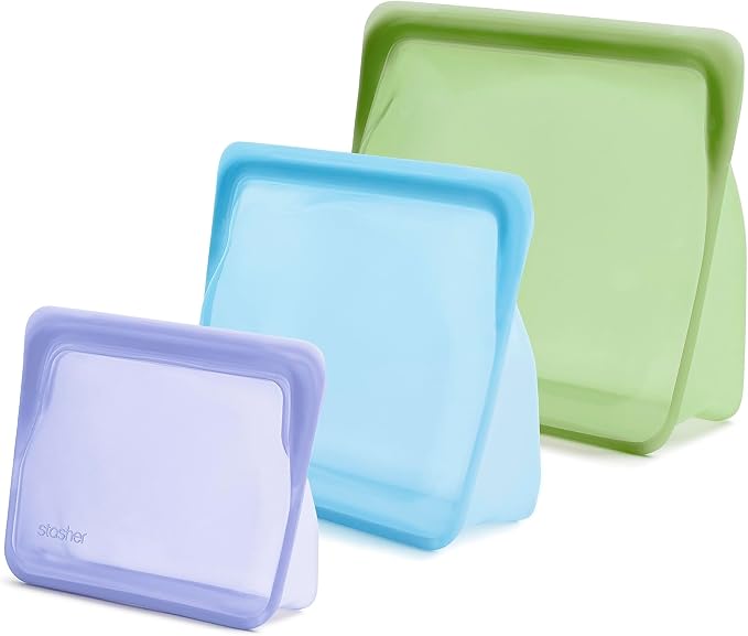 Stasher Premium Silicone Reusable Food Storage Bags, Lunch Bag, Travel by Stasher