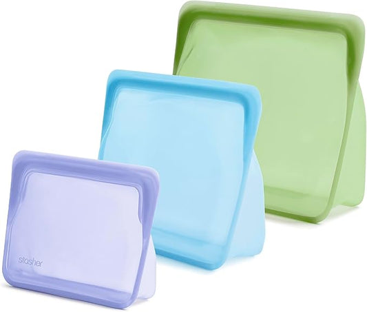 Stasher Premium Silicone Reusable Food Storage Bags, Lunch Bag, Travel by Stasher