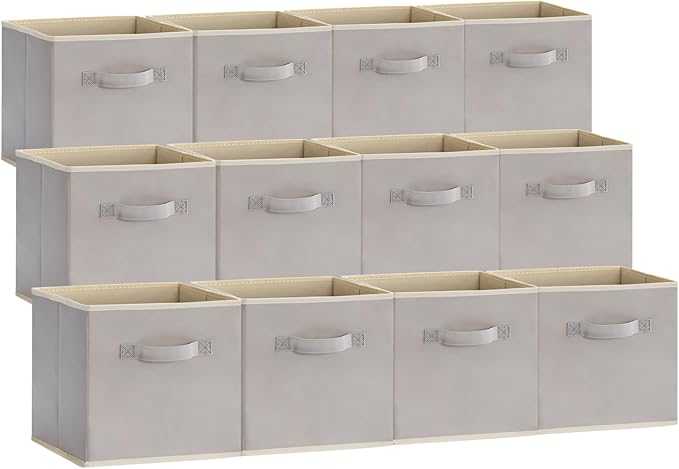 Lifewit 13 Inch Cube Storage Bins, 12 Packs Storage Cubes Foldable Decorative by Lifewit