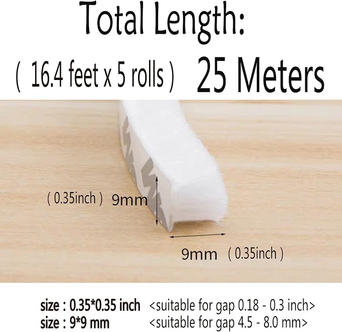 80 Ft White Weather Stripping Brush - Image 6