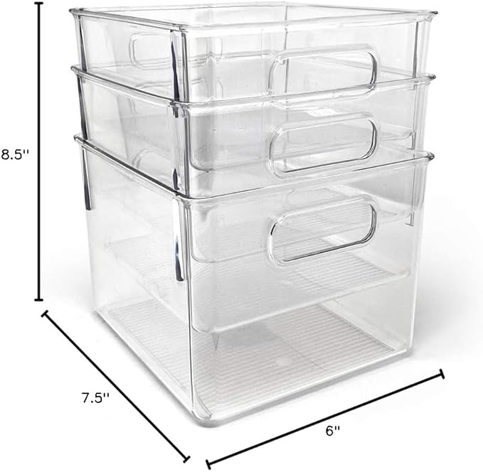 Isaac Jacobs 3-Pack Medium Clear Storage Bins - Image 6