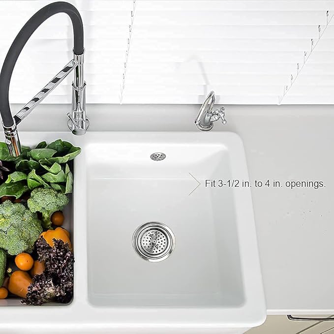 304 Stainless Steel Kitchen Sink Twist Lock Basket Drain Assembly W/Brass - Image 5