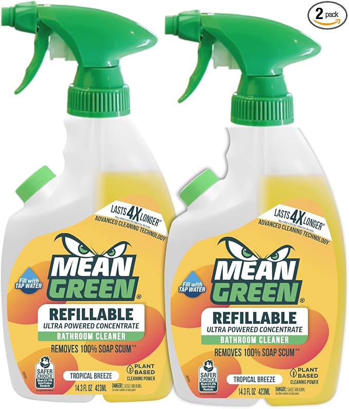 Mean Green Refillable Ultra Powered CONCENTRATE Bathroom Cleaner, Tropical by MeanGreen