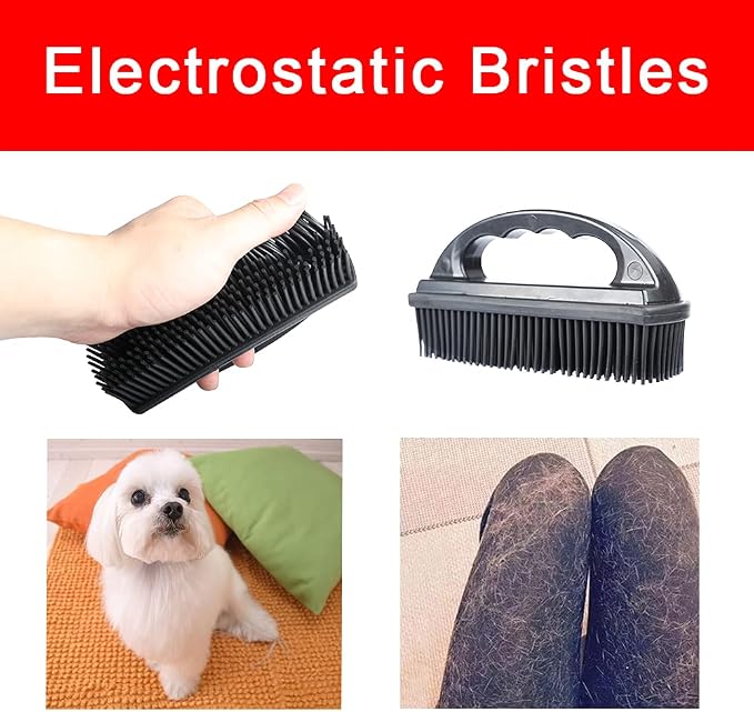 Rubber Pet Hair Removal Brush Lint & Cat Dog Hair Remover Brush Pet Silicone - Image 5
