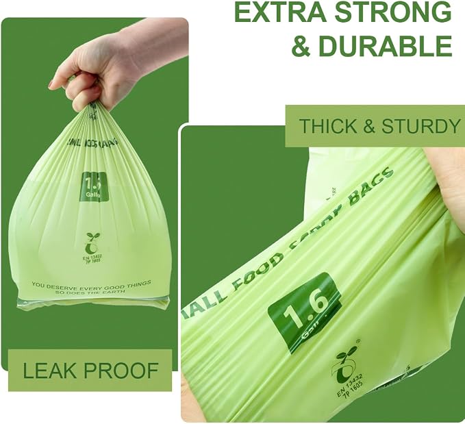 100% Compostable 1.6 Gallon Trash Bags, 6 Liter - Image 4