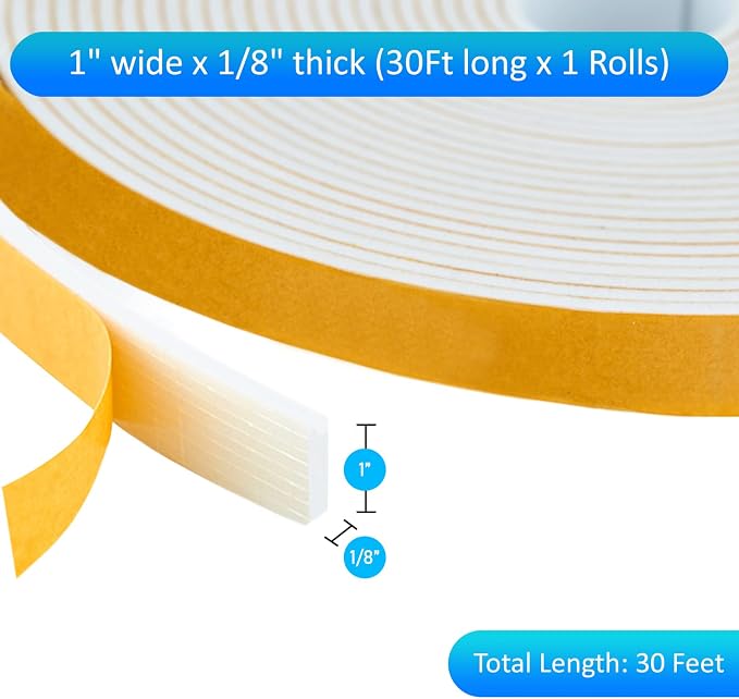 High Density Foam Weather Stripping Door Seal Strip Insulation Tape Roll - Image 2