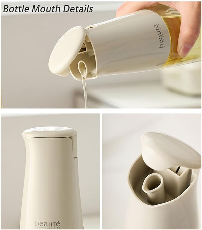 17oz Glass Oil Dispenser for Kitchen, Auto Flip、Non-Drip、Leak Proof, Oil - Image 2
