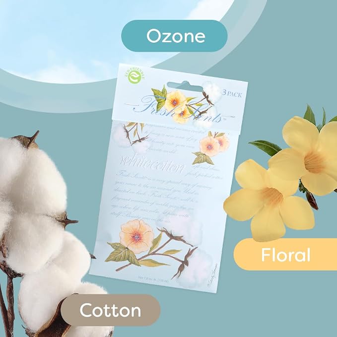 WILLOWBROOK | Fresh Scents Scented Sachet Packet | White Cotton | Air Freshener - Image 4
