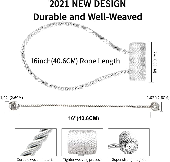 18 Inch Strong Magnetic Curtain Tiebacks, Curtain Holdbacks Modern Upgrade - Image 6