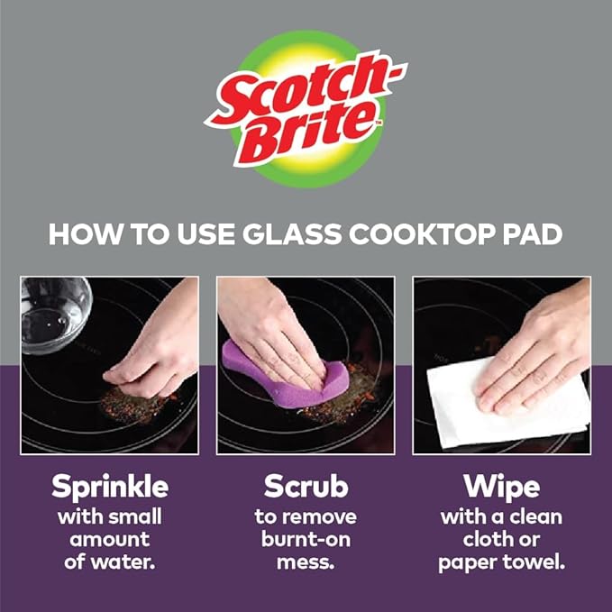 Scotch-Brite Glass Cooktop Pads, Scratch-Free & Non-Abrasive Scrubbers - Image 3