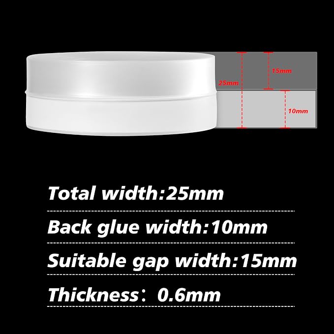 RECAPS 25mm 16.4 Feet Silicone Weather Stripping Door Seal, Transparent Under - Image 2