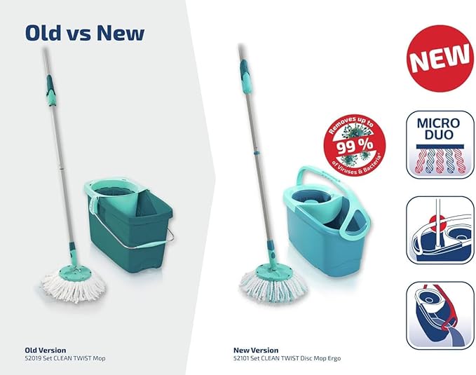 Leifheit Clean Twist Disc Mop Ergo Mop and Bucket, Floor Mop - Image 6