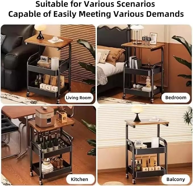 3 Tier Metal Rolling Utility Cart Organizer - Image 5