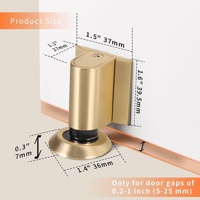 Bak Bo Magnetic Door Stoppers 1 Pack Bottom of Door Holder Keep Door Open No - Image 2