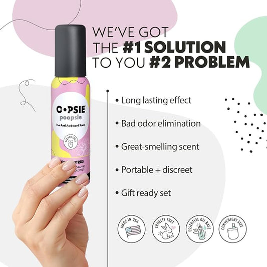 OOPSIE POOPSIE - Flower Citrus - Before & After You Go Toilet Spray 2oz - - Image 2