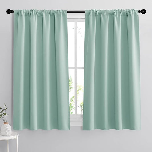 RYB HOME Room Darkening Kitchen Curtains, Farmhouse Small Window Drapes Rod by RYBHOME
