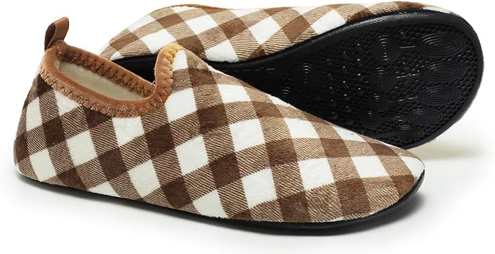 QZKDM Lightweight Slip on Grip Indoor House Slippers Barefoot Non Slip Home - Image 5