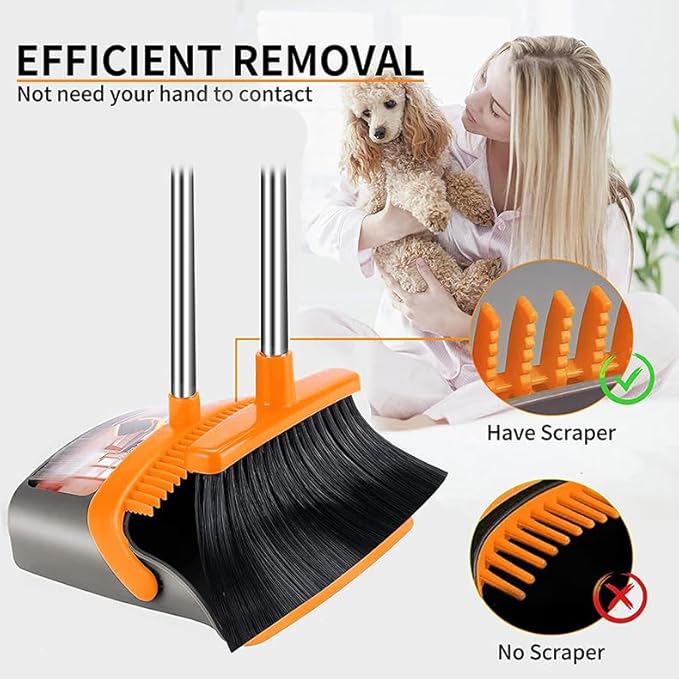 2-Pack is More economical，Upgraded Upright Broom and Dustpan Combo - Image 4