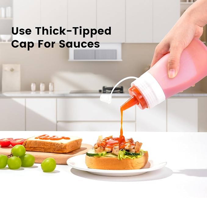 Condiment Squeeze Bottles, 12 oz Silicone Squeeze Bottles - Image 3