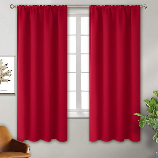 BGment Rod Pocket Red Blackout Curtains by BGment