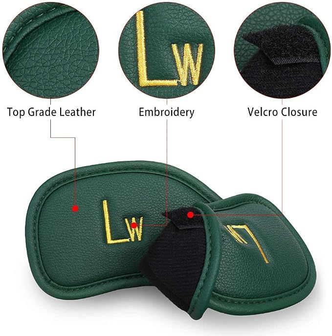 CRAFTSMAN GOLF 12pcs or 1pc Thick Synthetic Leather Golf Iron Head Covers Set - Image 3