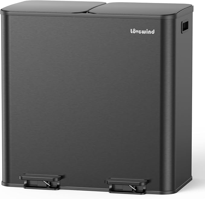 Lovewind Trash Can, 2 x 10.5 Gallon Garbage Can by LOVEWIND