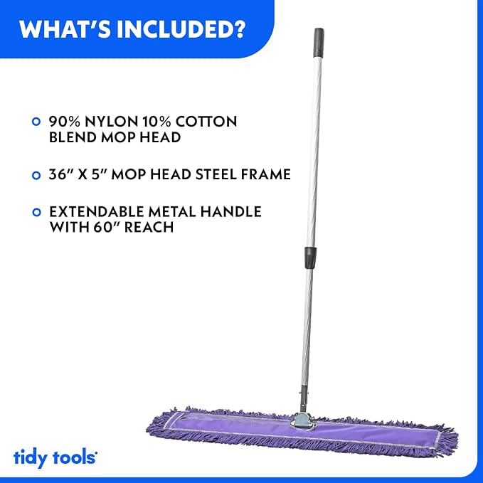36 Inch Purple Commercial Dust Mop & Floor Sweeper - Image 4