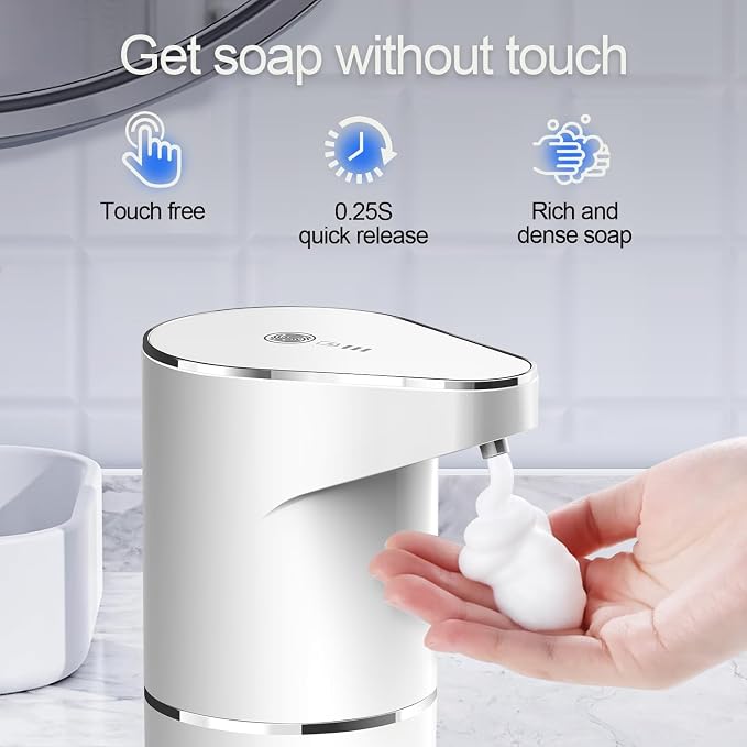Automatic Foaming Soap Dispenser, Type C Rechargeable Hand Free Pump Soap - Image 2