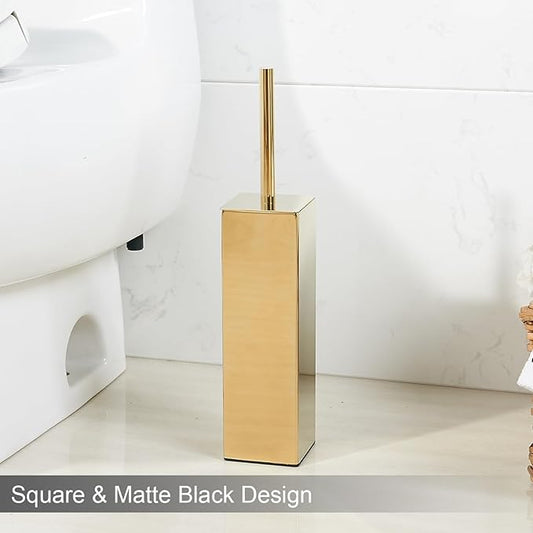 Gold Square Stainless Steel Toilet Brush - Image 2