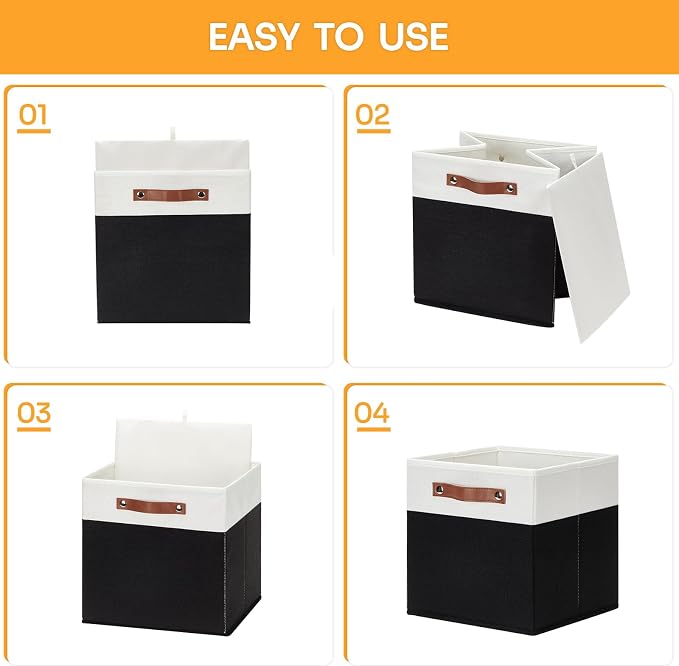 DULLEMELO Storage Cubes 13 inch, Cube Storage Bins - Image 4