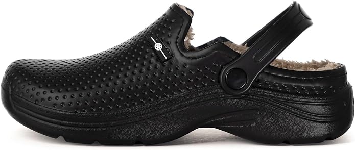 Womens Mens Fur Lined Clogs Waterproof Garden Shoes Winter Warm Fleece Lining - Image 2