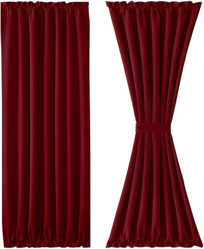 DWCN French Door Curtains – Rod Pocket Thermal Blackout Curtain - Image 7