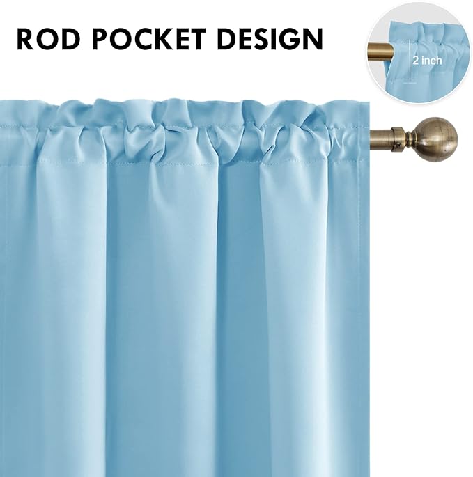 DWCN Light Blue Blackout Curtains - Image 4